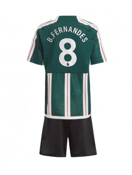 Manchester United Bruno Fernandes #8 Auswärts Trikotsatz für Kinder 2023-24 Kurzarm (+ Kurze Hosen)